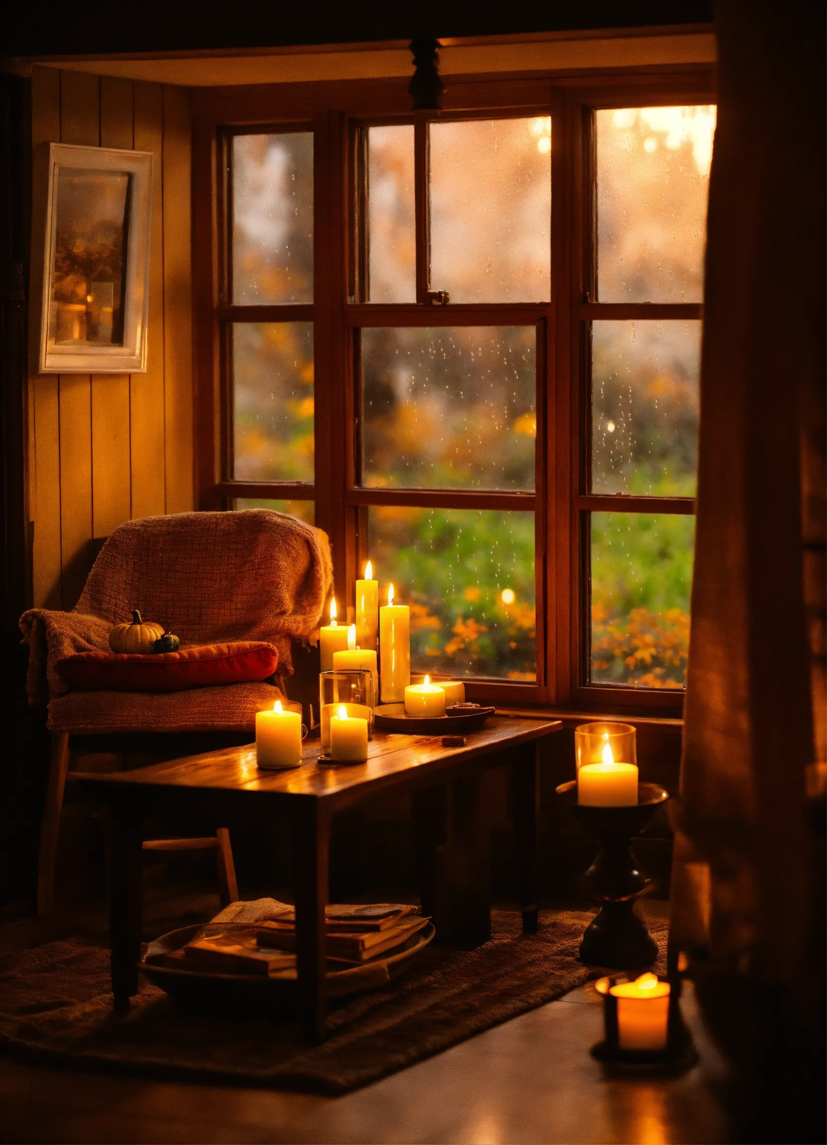 Reading nook with cushions and soft textiles
